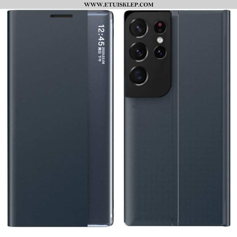 Etui Na Telefon do Samsung Galaxy S21 Ultra 5G Tkanina Ze Sztucznej Skóry